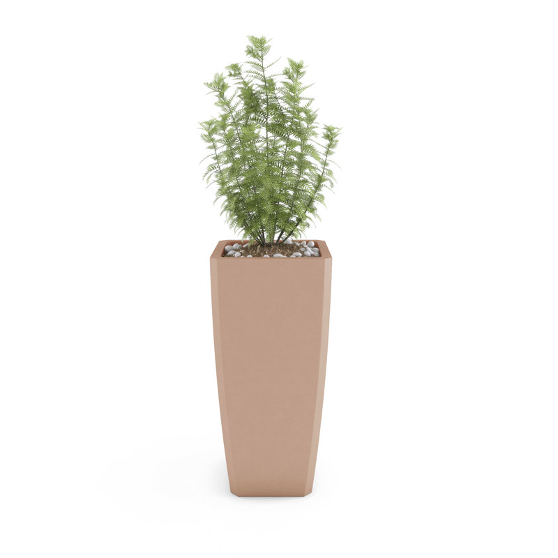 Quartet Concrete Planter, Antique Rose, 36" H x 18" W x 18" D