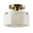 Rahway, 8 Inch, Alabaster/Metal Semi-Flush Mount