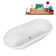 67" Streamline Soaking Matte White Freestanding Tub and Tray With Internal Drain