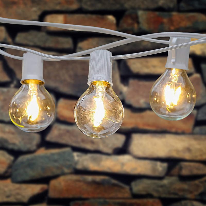 Pro 12-Light 26 ft. Outdoor Plug-In LED 1-Watt G40 Soft Bulb String Lights, White
