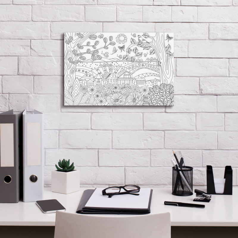 «Coloriage de ville» par Epic Portfolio, art mural sur toile, H 12 po x l 18 po x P 0,75 po