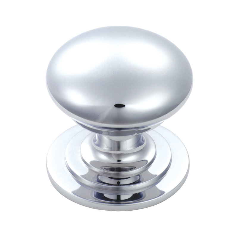 VICTORIAN KNOB (ONE PIECE) 25Mm, Polished Chrome, 2.5cm H x 2.5cm W x 2.5cm D