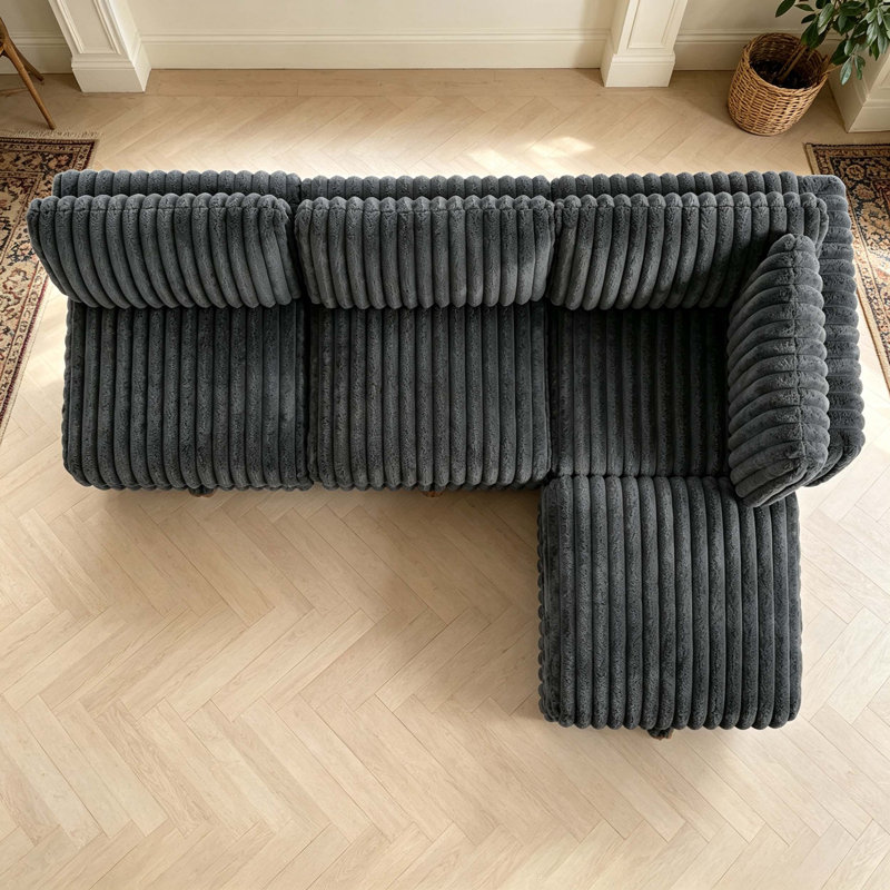 Upholstered 92.51'' Sectional, Grey