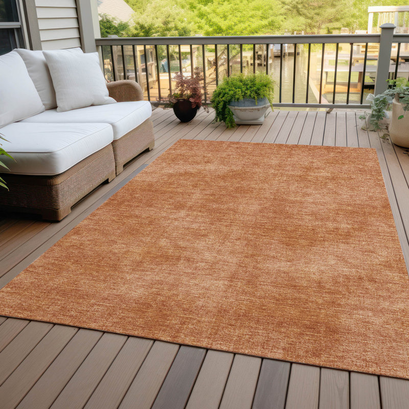 Paprika Rectangular Synthetic Easy Care Washable Rug 3' x 5'