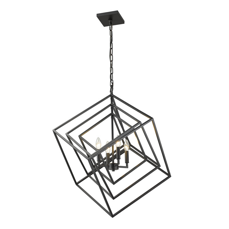 Lustre 3 lumières Harley-Rae, 105.25" H x 29.5" W, 4 lumières