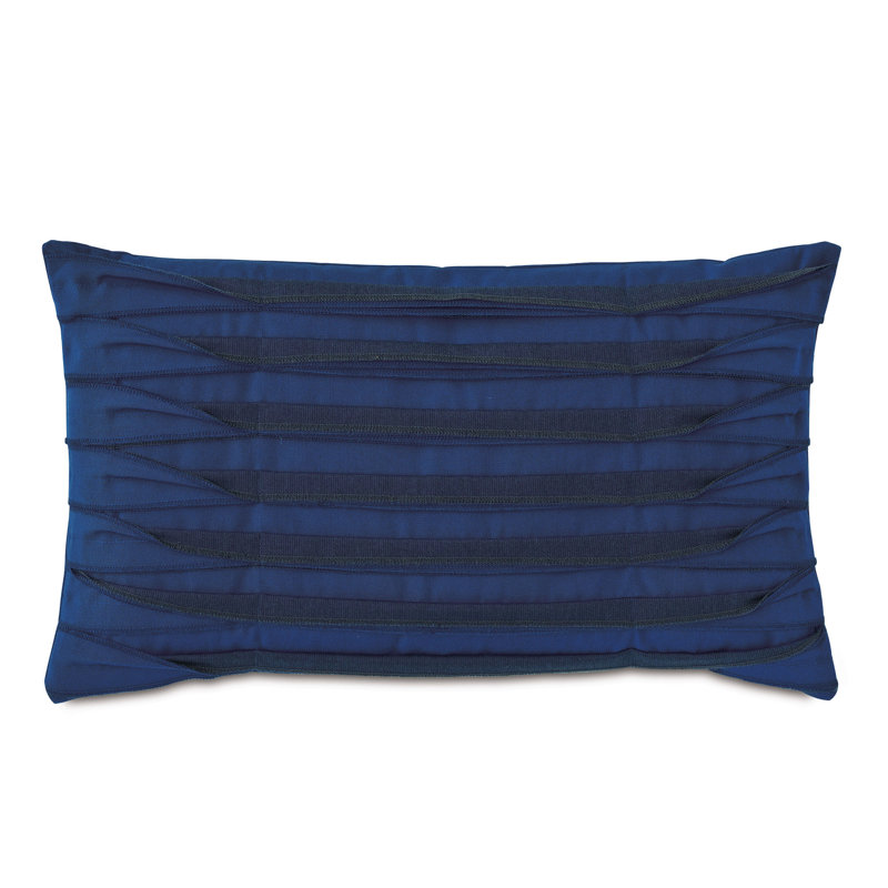 Plisse Lumbar Indoor/Outdoor Pillow Cover & Insert, Sail Admiral/Spring Indigo