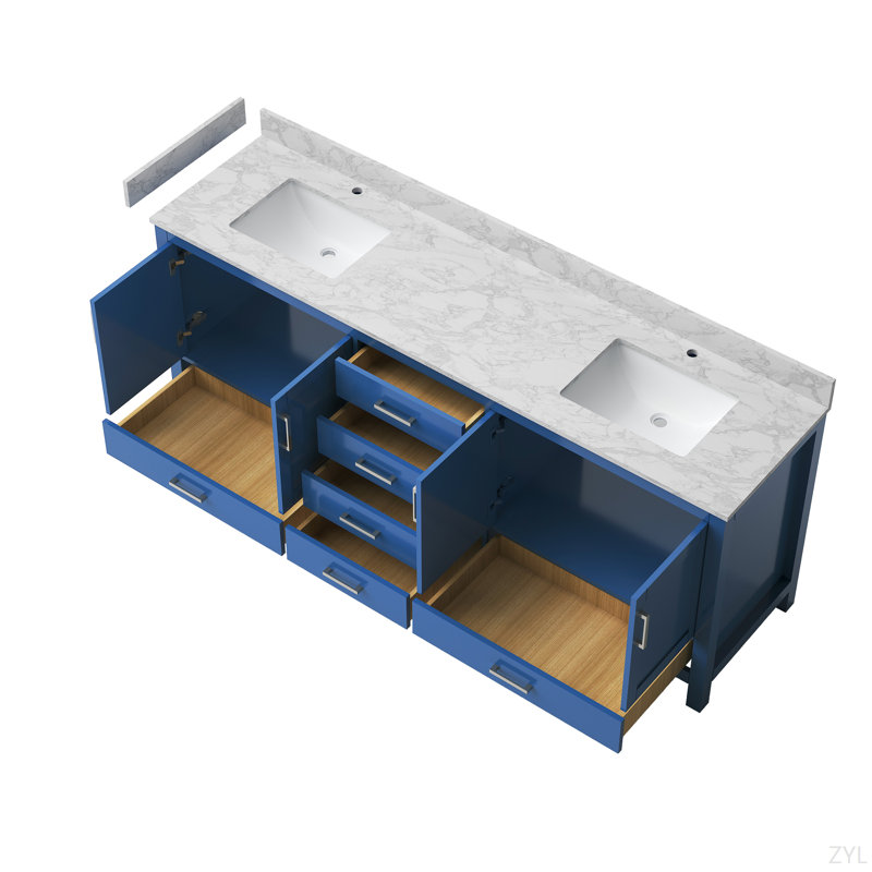 Meuble-lavabo autoportant avec trou pour robinet 83 po