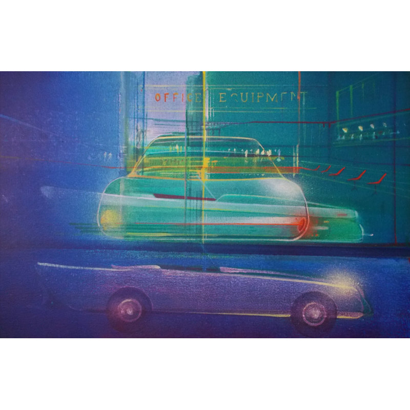 Nightscape.Office Reflection Print by Gerard Tunney