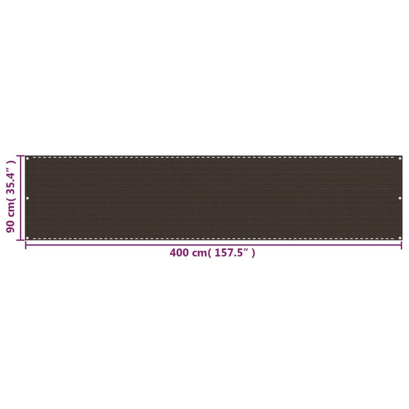 Ilan Balcony Screen Cream 90X400 Cm HDPE,  Brown