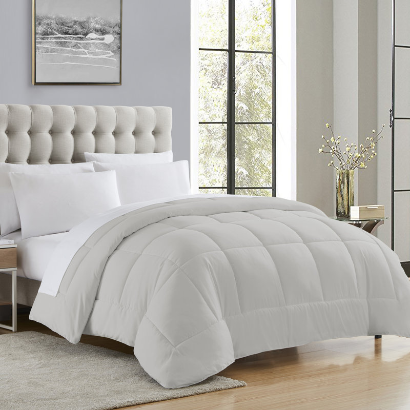 All Season Down Alternative Solid & Reversible Comforter, Full / Double Comforter, Light Blue