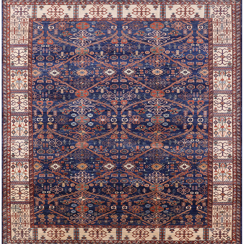 Tapis oriental bleu / rouge, Carré 6 pi