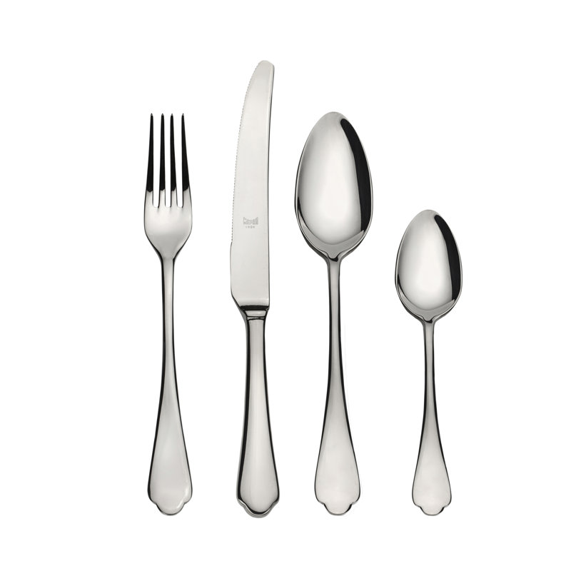 Dolce Vita Flatware Set - 24 Pieces - Stainless Steel, Silver