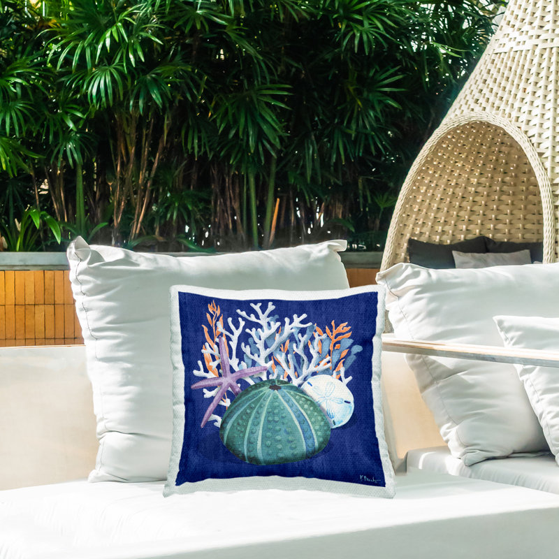 Coussin décoratif d'extérieur Monterey Urchin & Coral