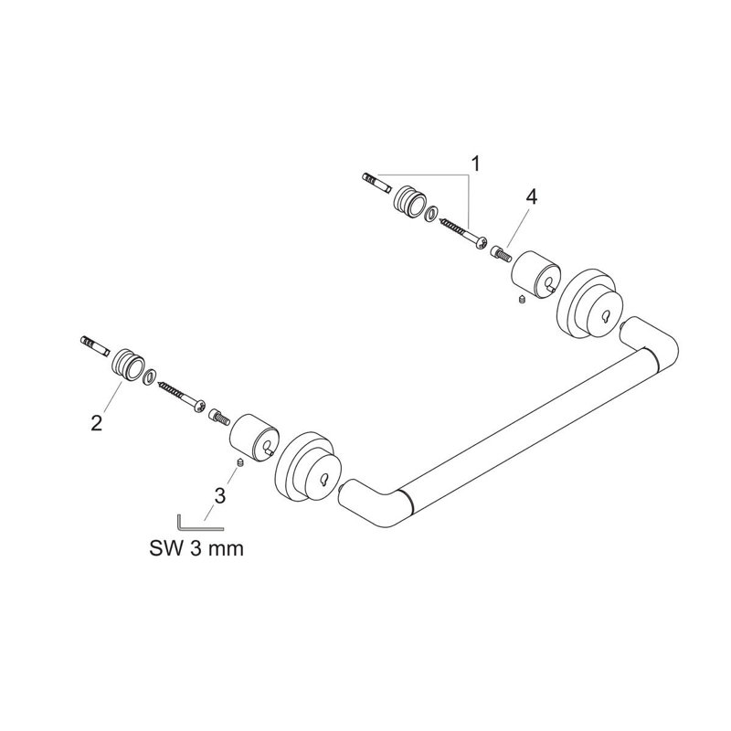 AXOR Citterio Wall Mounted Towel Bar, Chrome