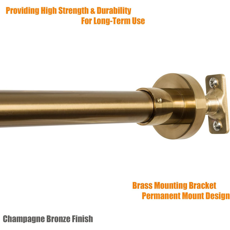 Champagne Bronze Adjustable Stainless Steel Wall Mounted Shower Rod