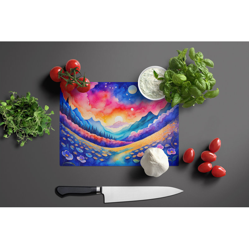Periwinkles in Colour Glass Cutting Board Large