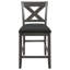 Ensemble de table de salle à manger 5 pièces à hauteur de comptoir rustique avec 4 chaises rembourrées, gris-117847485