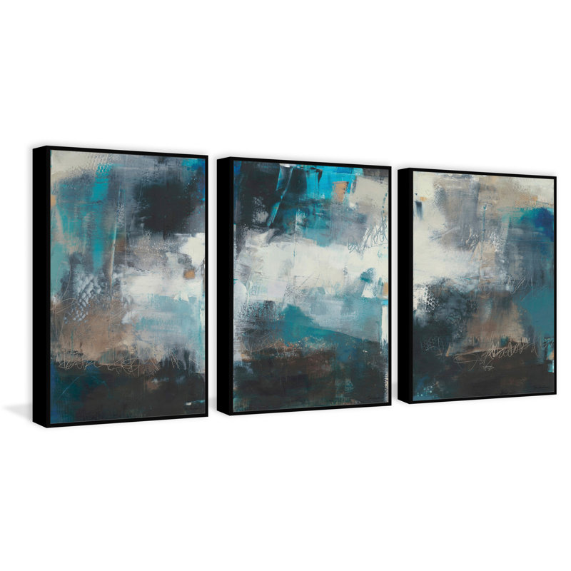 Umbra IV par Marmont Hill - Ensemble de 3 reproductions sur toiles tendues, H 18 po x l 12 po x L 1,5 po, Cadre noir