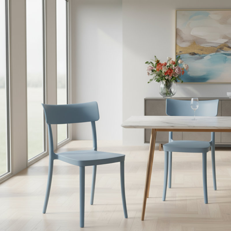 Chaise d'appoint empilable intérieure / extérieure Avvolta, Bleu