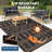 Outdoor Rug 8x10 FT, Waterproof Plastic Reversible Rug, Outdoor Plastic Straw Rug for Camping, Floor Mat for Outdoors, RV, Patio, Backyard, Deck, Picnic, Black & Brown-1779123460-1779123465