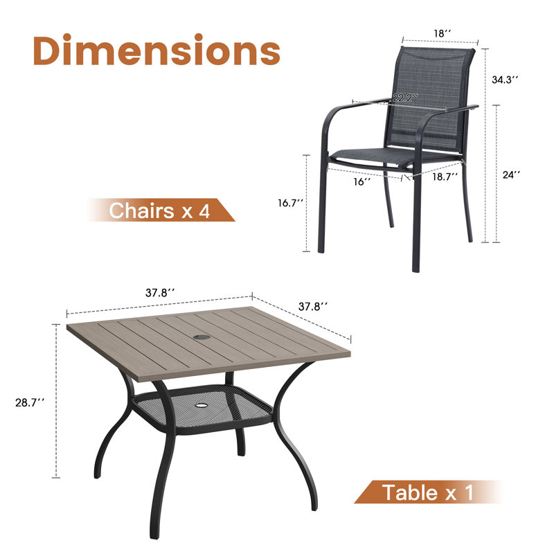 Lavonya 4 - personne 37,8 L extérieur, Bois brossé gris / gris