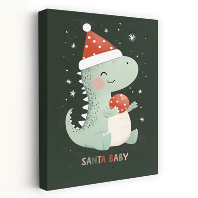 «Santa Baby Dino», reproduction d'art abstrait animal contemporain