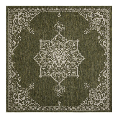 Crabill Oriental Green/Gray Indoor/Outdoor Area Rug