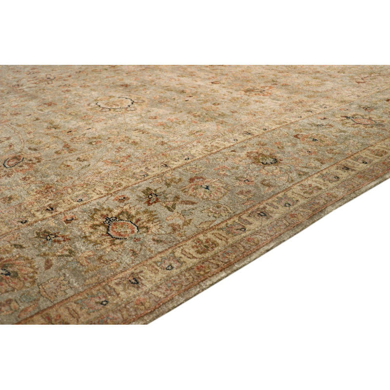 Canvello Tabriz Hand-Knotted Lamb's Wool Area Rug- 8'10" X 11'10"