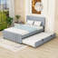 Lit plateforme double tapissier avec lit gigogne-1459487292