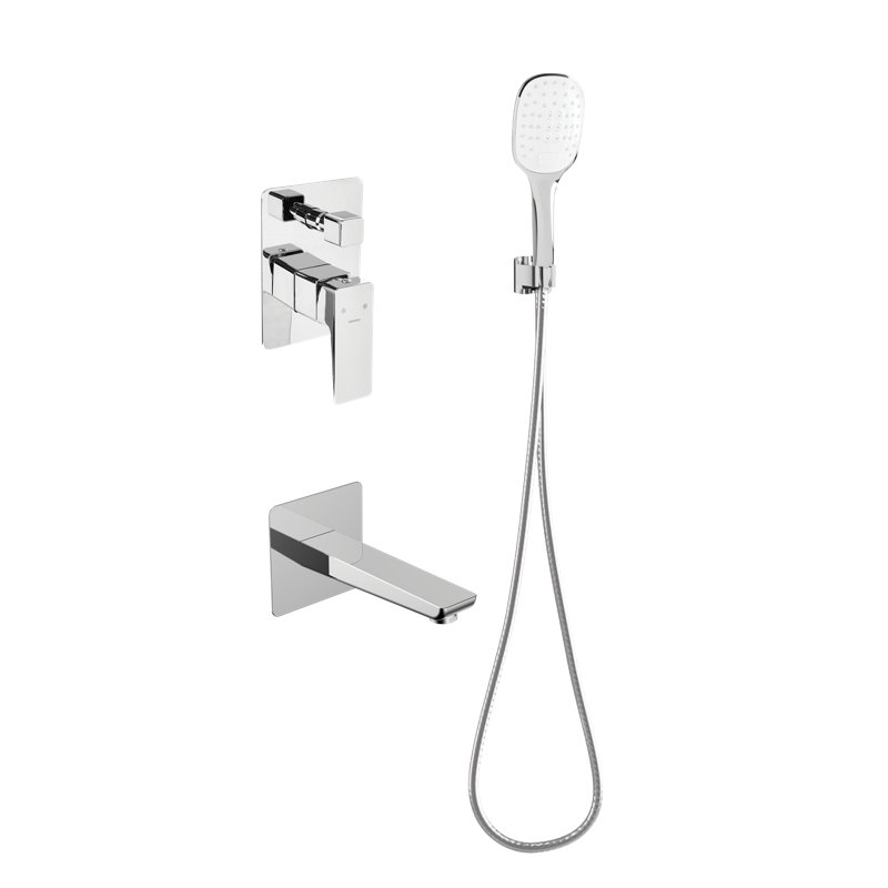 Elvin 1 Handle Wall Bath Shower Mixer Bath Filler with Diverter