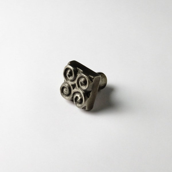 Pinwheel Bronze Square Knob, White Bronze