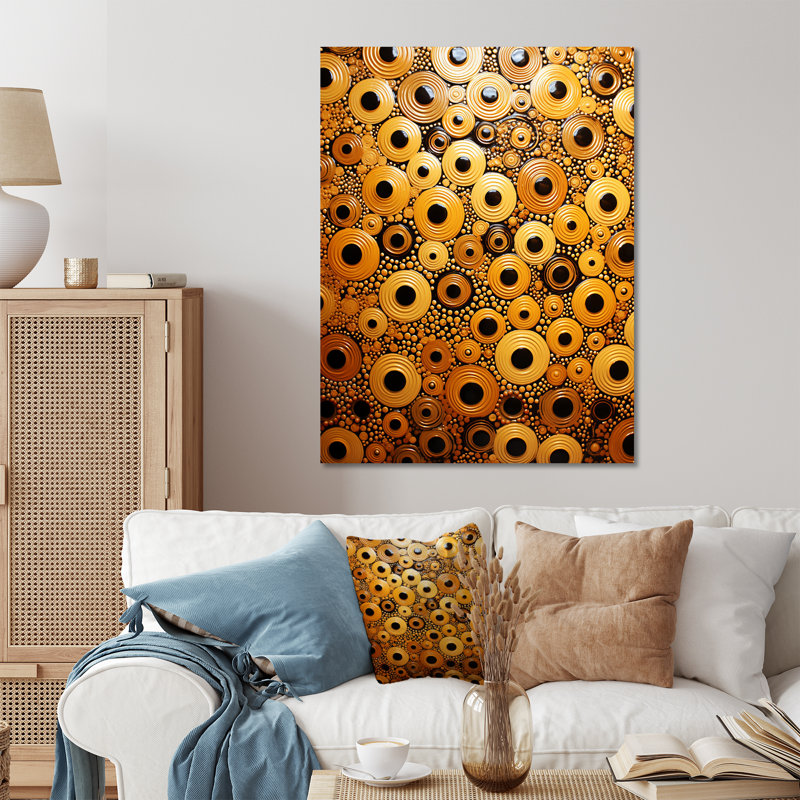 «Midnight Marigold Siral II - Abstract Collages», art mural en métal, H 20 po x l 12 po x P 1 po