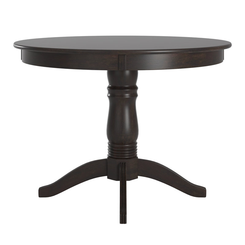 Alexa-Mae 4 - Person Solid Wood Top Pedestal Dining Set, Antique Black