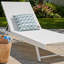 Ensemble de 2 chaises longues d'extérieur, dossier réglable à 5 positions, structure en acier blanc avec assise en textilence, chaises de patio inclinables près de la piscine