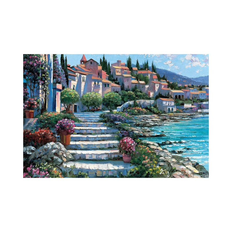 Steps Of St. Tropez by Howard Behrens - No Frame Gallery-Wrapped Canvas Giclée on Canvas, 20.32cm H x 30.48cm W