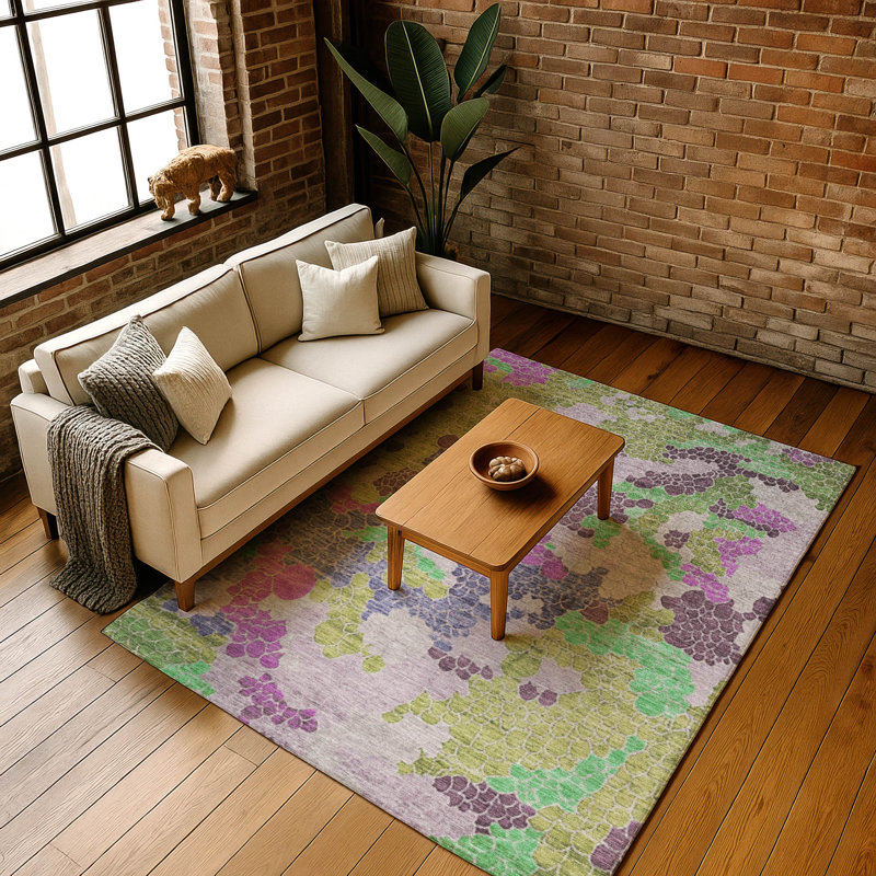 Tapis géométrique de qualité supérieure lavable à la machine Farolt AMF1906, Rectangle 10 pi x 14 pi