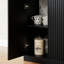 buffet moderne ondulé, armoire de rangement à contour incurvé, armoire à 6 portes avec fonction de rangement