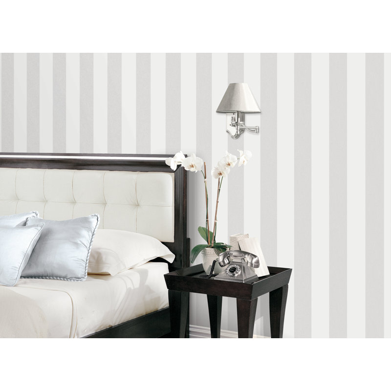 Angelo 10m x 53cm Matte Wallpaper Roll, Light Grey/White