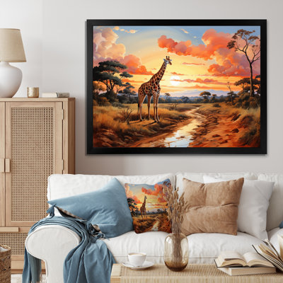 Girafes d'Afrique dans la savane II sur toile