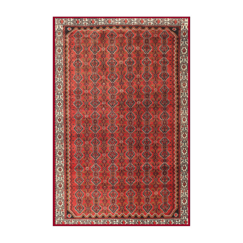 Tapis décoratif rouge cosmos du Sud-Ouest, Rectangle 7 pi x 9 pi