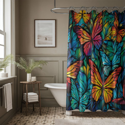 Rideau de douche standard 1 pièce Butterfly Mosaics