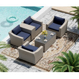 Esmlada 4 - Person Patio Conversation Sets with Cushions