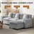 106" Wide Solid Wood Frame L-Shape Upholstered Sectional Sofa With Ottoman, Oversized 3-Seat Comfortable Living Room Couch-116989910