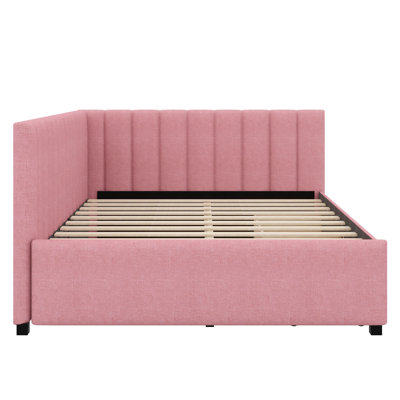 Full-Size Upholstered Daybed With Two Spacious Built-In Storage Drawers