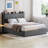 Queen Bed Frame with Lift Up Storage, Upholstered Velvet Bed with Storage Headboard, Metal Platform Bed, Hydraulic Support, No Box Spring Needed, Grey-1193854065-1193854071
