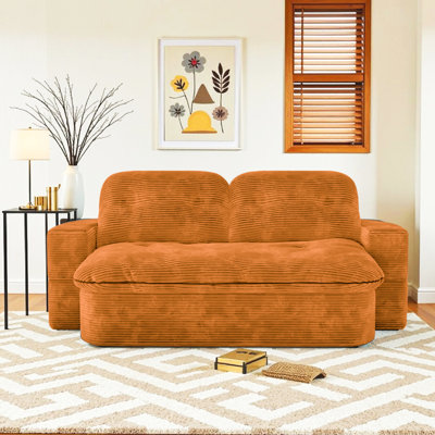 Memory Foam 3 Convertible 21 Modular Bed, Space, No Assembly, Small Streak Corduroy, High Foam, Non-Slip Pad, Breathable Comfort