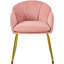 Flower Shape Tub Chair with Golden Metal Legs -1547420710