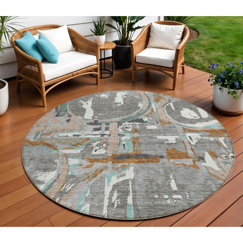Tapis rond lavable à l'intérieur 8 pi