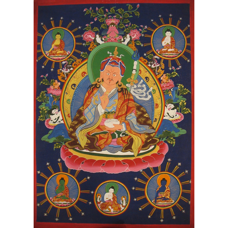 Gourou Padmasambava, le Lotus né (Brocadeless Thangka)