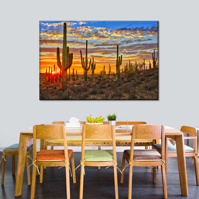 " Sunset Cactus Canvas Print "